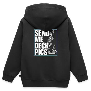 Seglen Segelboot Segler - Kinder Premium Organic Zip Hoodie - Schwarz - Hinten - AI Model Kid Male (0cm)