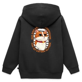 Katze Mietzekatze Hauskatze - Kinder Premium Organic Zip Hoodie - Schwarz - Hinten - AI Model Kid Male (0cm)