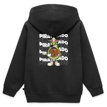Pirate - Kinder Premium Organic Zip Hoodie - Schwarz - Hinten - AI Model Kid Male (0cm)