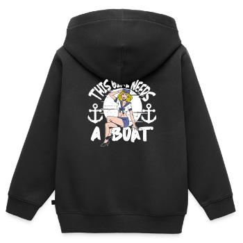 Seglen Segelboot Segler - Kinder Premium Organic Zip Hoodie - Schwarz - Hinten - AI Model Kid Male (0cm)