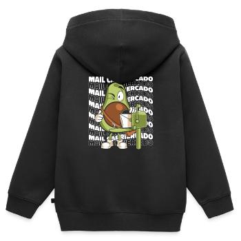 Postbote Brief Kurier Briefträger - Kinder Premium Organic Zip Hoodie - Schwarz - Hinten - AI Model Kid Male (0cm)
