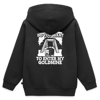 Gold Mining Gold Mine - Kids Premium Organic Zip-up Hoodie - black - Back - AI Model Kid Male (0cm)