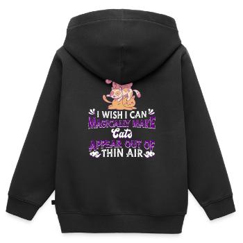 Katze Mietzekatze Hauskatze - Kinder Premium Organic Zip Hoodie - Schwarz - Hinten - AI Model Kid Male (0cm)