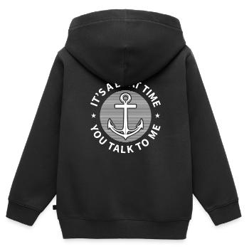 Seglen Segelboot Segler - Kinder Premium Organic Zip Hoodie - Schwarz - Hinten - AI Model Kid Male (0cm)
