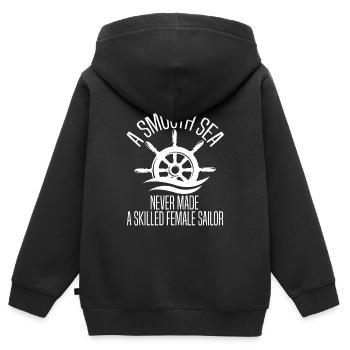 Seglen Segelboot Segler - Kinder Premium Organic Zip Hoodie - Schwarz - Hinten - AI Model Kid Male (0cm)