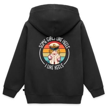 Seglen Segelboot Segler - Kinder Premium Organic Zip Hoodie - Schwarz - Hinten - AI Model Kid Male (0cm)