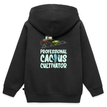 Kaktus Strauch Kakteen Stachelig Garten Gärtner - Kinder Premium Organic Zip Hoodie - Schwarz - Hinten - AI Model Kid Male (0cm)