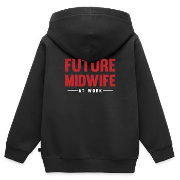 Hebamme Geburtshelfer - Kinder Premium Organic Zip Hoodie - Schwarz - Hinten - AI Model Kid Male (0cm)