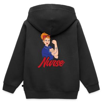 Krankenschwester Pfleger Krankenpfleger - Kinder Premium Organic Zip Hoodie - Schwarz - Hinten - AI Model Kid Male (0cm)