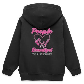 Coiffeur Coiffeur Coiffure Coiffure Coiffure Coiffure - Sweat Premium à capuche zippé enfant bio - noir - Dos - AI Model Kid Male (0cm)