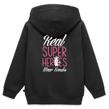Krankenschwester Pfleger Krankenpfleger - Kinder Premium Organic Zip Hoodie - Schwarz - Hinten - AI Model Kid Male (0cm)