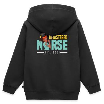 Krankenschwester Pfleger Krankenpfleger - Kinder Premium Organic Zip Hoodie - Schwarz - Hinten - AI Model Kid Male (0cm)