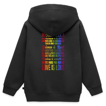 LGBT Pride LGBTQ Pride - Kinder Premium Organic Zip Hoodie - Schwarz - Hinten - AI Model Kid Male (0cm)