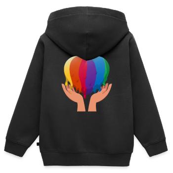 LGBT Pride LGBTQ Pride - Kinder Premium Organic Zip Hoodie - Schwarz - Hinten - AI Model Kid Male (0cm)