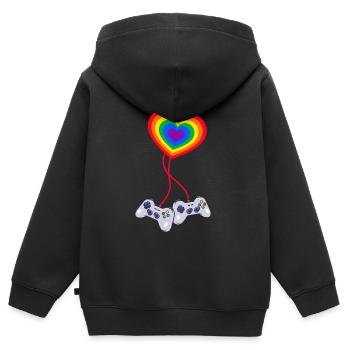 LGBT Pride LGBTQ Pride - Kinder Premium Organic Zip Hoodie - Schwarz - Hinten - AI Model Kid Male (0cm)