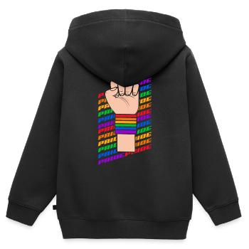 LGBT Pride LGBTQ Pride - Kinder Premium Organic Zip Hoodie - Schwarz - Hinten - AI Model Kid Male (0cm)