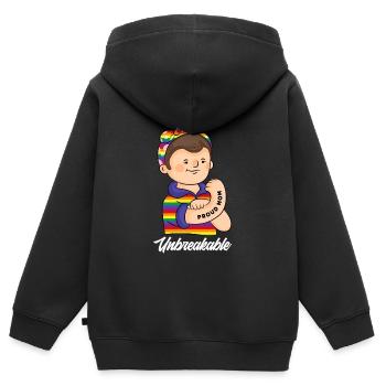 LGBT Pride LGBTQ Pride - Kinder Premium Organic Zip Hoodie - Schwarz - Hinten - AI Model Kid Male (0cm)