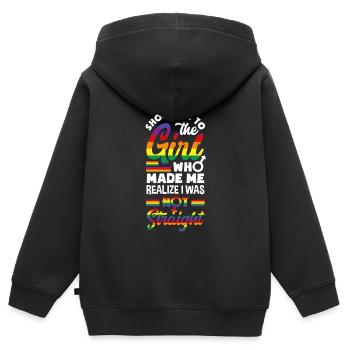 LGBT Pride LGBTQ Pride - Kinder Premium Organic Zip Hoodie - Schwarz - Hinten - AI Model Kid Male (0cm)