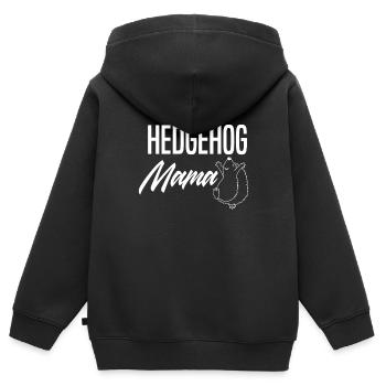Hérisson Hérisson Hérisson - Sweat Premium à capuche zippé enfant bio - noir - Dos - AI Model Kid Male (0cm)
