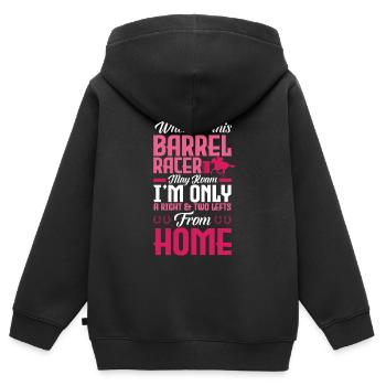 Lustige Pferderennen Pferderennen Geschenkidee - Kinder Premium Organic Zip Hoodie - Schwarz - Hinten - AI Model Kid Male (0cm)