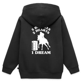 Lustige Pferderennen Pferderennen Geschenkidee - Kinder Premium Organic Zip Hoodie - Schwarz - Hinten - AI Model Kid Male (0cm)