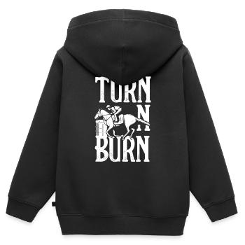 Lustige Pferderennen Pferderennen Geschenkidee - Kinder Premium Organic Zip Hoodie - Schwarz - Hinten - AI Model Kid Male (0cm)