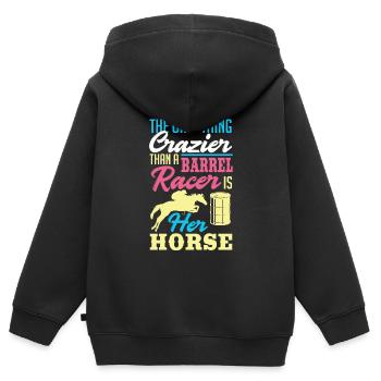 Lustige Pferderennen Pferderennen Geschenkidee - Kinder Premium Organic Zip Hoodie - Schwarz - Hinten - AI Model Kid Male (0cm)