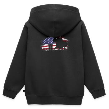 Lustige Pferderennen Pferderennen Geschenkidee - Kinder Premium Organic Zip Hoodie - Schwarz - Hinten - AI Model Kid Male (0cm)