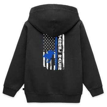 Lustige Pferderennen Pferderennen Geschenkidee - Kinder Premium Organic Zip Hoodie - Schwarz - Hinten - AI Model Kid Male (0cm)