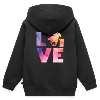 Lustige Pferderennen Pferderennen Geschenkidee - Kinder Premium Organic Zip Hoodie - Schwarz - Hinten - AI Model Kid Male (0cm)
