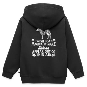 Zebra - Kinder Premium Organic Zip Hoodie - Schwarz - Hinten - AI Model Kid Male (0cm)