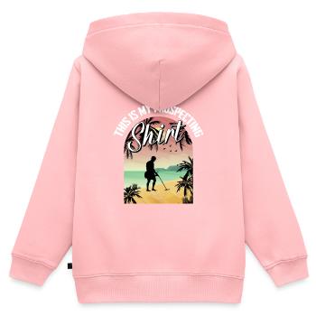 Prospecteur - Sweat Premium à capuche zippé enfant bio - rose - Dos - AI Model Kid Female (0cm)
