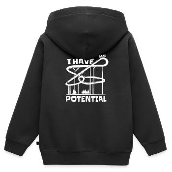 Physicien physicien - Sweat Premium à capuche zippé enfant bio - noir - Dos - AI Model Kid Male (0cm)
