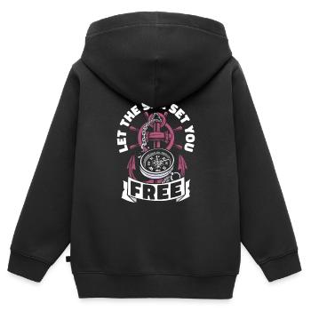 Seglen Segelboot Segler - Kinder Premium Organic Zip Hoodie - Schwarz - Hinten - AI Model Kid Male (0cm)