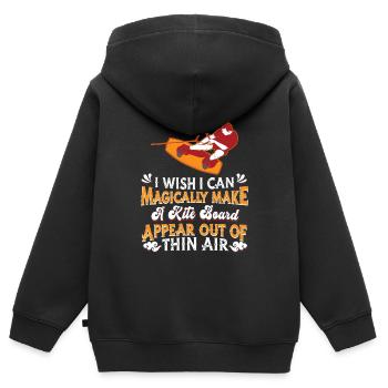 Kitesurfen Kiteboarding Kite Kiten - Kinder Premium Organic Zip Hoodie - Schwarz - Hinten - AI Model Kid Male (0cm)