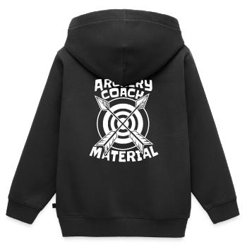 Tir à l’arc Flèche Tir à l’arc Tir à l’arc - Sweat Premium à capuche zippé enfant bio - noir - Dos - AI Model Kid Male (0cm)