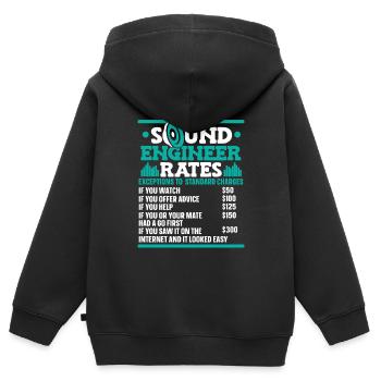 Tontechniker Sound Audio Engineer - Kinder Premium Organic Zip Hoodie - Schwarz - Hinten - AI Model Kid Male (0cm)