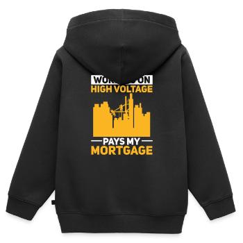 Elektriker Elektrotechniker Elektroniker - Kinder Premium Organic Zip Hoodie - Schwarz - Hinten - AI Model Kid Male (0cm)