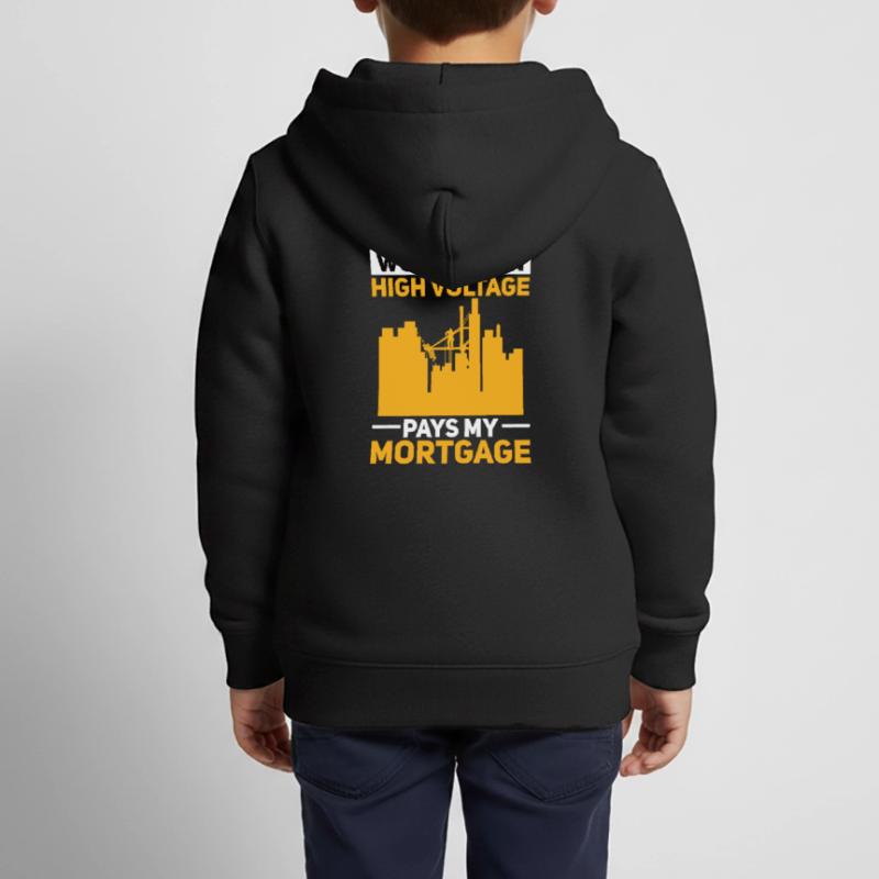 Electrician Electrical Engineer Electronics Technician Kids Premium Organic Zip-up Hoodie