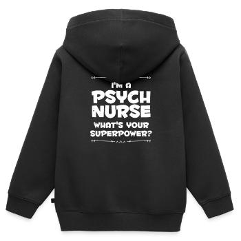 Krankenschwester - Kinder Premium Organic Zip Hoodie - Schwarz - Hinten - AI Model Kid Male (0cm)