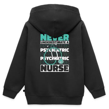 Krankenschwester - Kinder Premium Organic Zip Hoodie - Schwarz - Hinten - AI Model Kid Male (0cm)