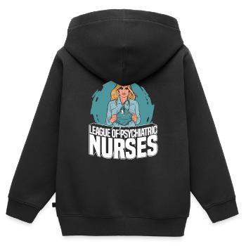 Infirmier - Sweat Premium à capuche zippé enfant bio - noir - Dos - AI Model Kid Male (0cm)