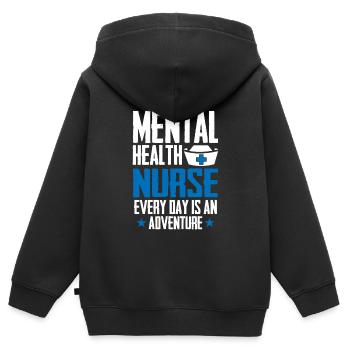 Infirmier - Sweat Premium à capuche zippé enfant bio - noir - Dos - AI Model Kid Male (0cm)