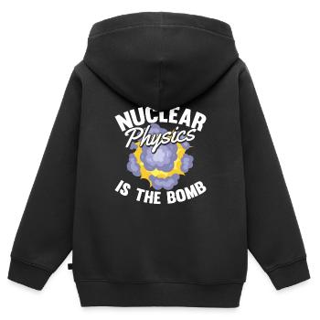 Physicien physicien - Sweat Premium à capuche zippé enfant bio - noir - Dos - AI Model Kid Male (0cm)