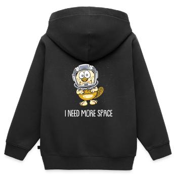 Biber - Kinder Premium Organic Zip Hoodie - Schwarz - Hinten - AI Model Kid Male (0cm)