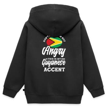 Lustiges Geschenk Zum Guyanischen Erbe - Kinder Premium Organic Zip Hoodie - Schwarz - Hinten - AI Model Kid Male (0cm)