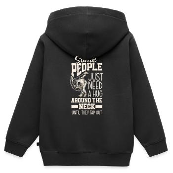 Jiu Jitsu Jiu Jitsu Jiu Jitsu - Sweat Premium à capuche zippé enfant bio - noir - Dos - AI Model Kid Male (0cm)