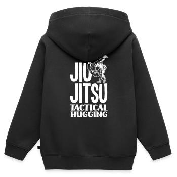 Jiu Jitsu Jiu Jitsu Jiu Jitsu - Sweat Premium à capuche zippé enfant bio - noir - Dos - AI Model Kid Male (0cm)