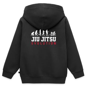 Jiu Jitsu Jiu Jitsu Jiu Jitsu - Sweat Premium à capuche zippé enfant bio - noir - Dos - AI Model Kid Male (0cm)