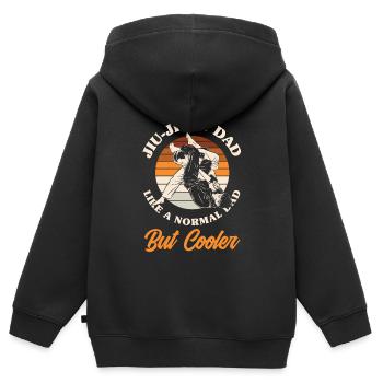 Jiu Jitsu Jiu Jitsu Jiu Jitsu - Sweat Premium à capuche zippé enfant bio - noir - Dos - AI Model Kid Male (0cm)